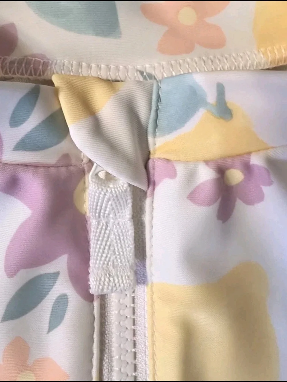 Carter's Girls 12M UV Sun Suit 1-Piece Long Sleeve Zip Floral Multicolor NWT
